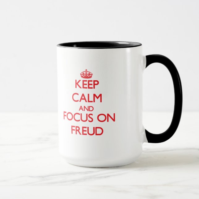 Caneca Mantenha a calma e o foco em Freud (Direita)