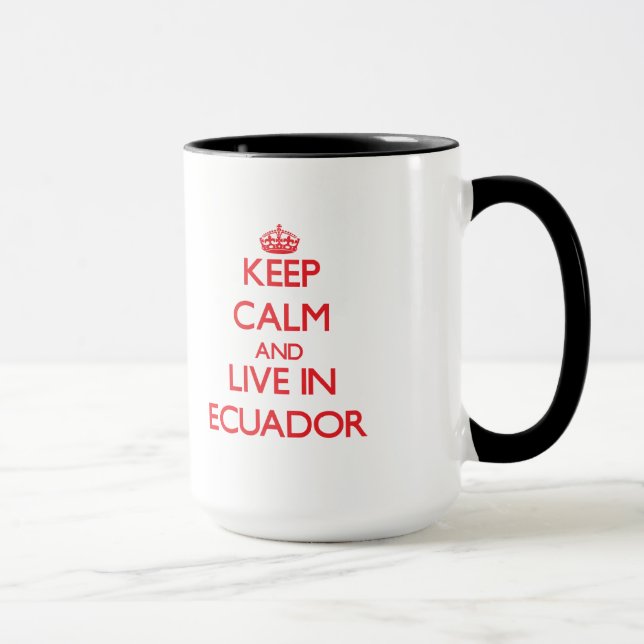 Caneca Mantenha a calma e viva em Equador (Direita)