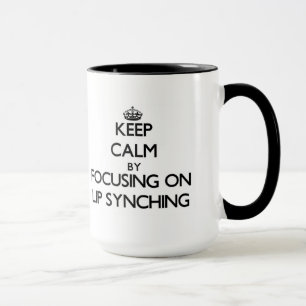 Caneca Mantenha a calma focalizando no bordo Synching
