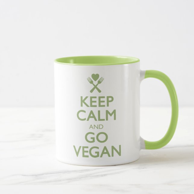 Caneca Mantenha a calma para ir Vegan (Direita)
