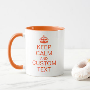 Caneca "Mantenha a calma" & [texto feito sob encomenda]