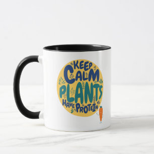 Caneca Mantenha a Calma Vegana Plantas Têm Proteína Diver