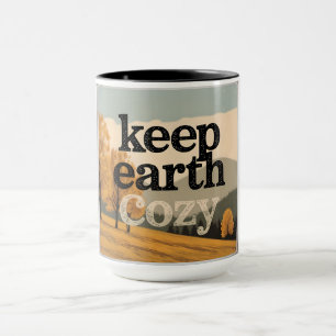 Caneca Mantenha a Terra Aconchegante Arte Ecológica Vinta