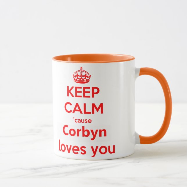 Caneca Mantenha amores calmos de Corbyn da causa você (Direita)