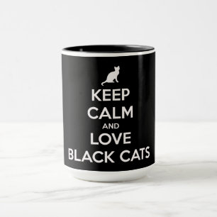 Caneca Mantenha calma e ame gatos pretos