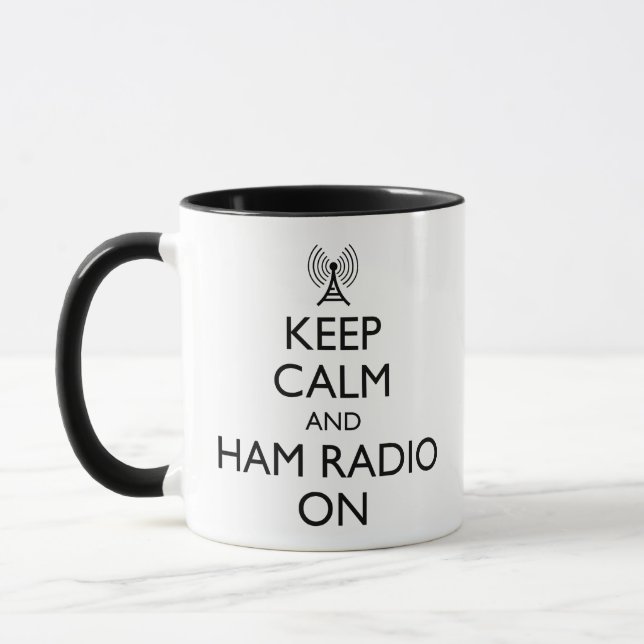 Caneca Mantenha Calma E Ligue O Rádio Do Ham (Esquerda)