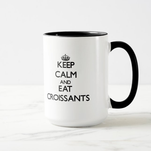 Caneca Mantenha calmo e coma Croissants (Direita)