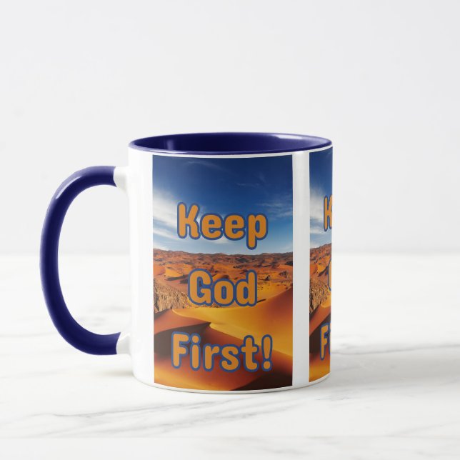 Caneca Mantenha Deus Primeiro Pic Baseado Na Fé Dois Tons (Esquerda)