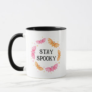 Caneca Mantenha-se assustado, gordo, pastel Halloween
