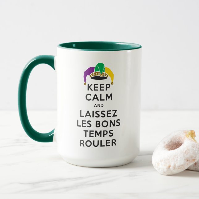 Caneca MANTER CALM e LAISSEZ LES BONS TEMPS ROULER (Com Donut)