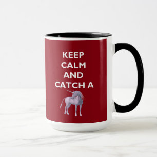 Caneca Manter Calma Obter uma Fonte Branca do Unicórnio,