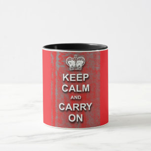 Caneca Manter Calmo Coroa Vermelha