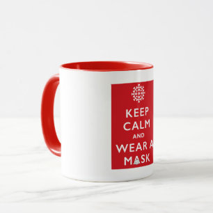 Caneca Manter Calmo e Vestir uma máscara (coronavírus)