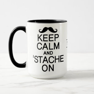 Caneca Manter o Calm & 'Stache em imagens de nomes person