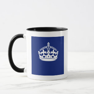 Caneca Manter o Ícone da Coroa Calma no Marinho Azul
