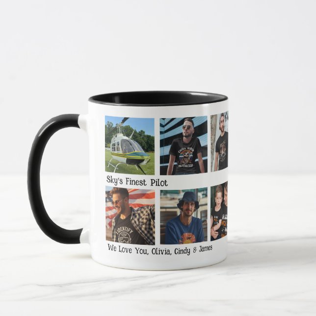 Caneca Manutenção da Colagem de Fotos do 'Piloto Mais Fin (Esquerda)