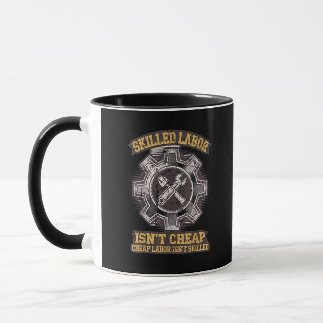 Caneca Mão de obra qualificada não é barata - Clássico no (Esquerda)