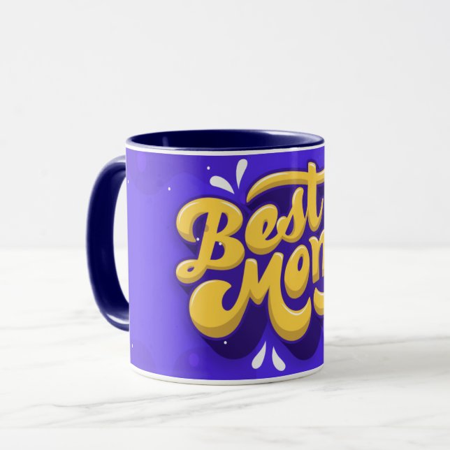Caneca Mão Desenhada A Melhor Mãe Que Já Teve Café Roxo (Frente Esquerda)