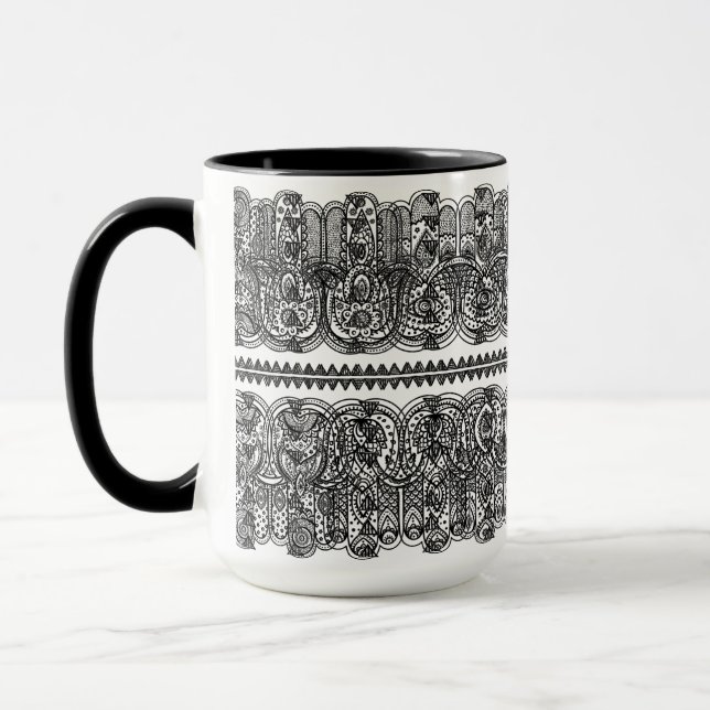Caneca Mão indiana Doodle tirado de Hamsa (Esquerda)