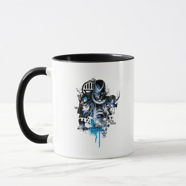 Caneca Mão Preta - Colagem Azul (Esquerda)