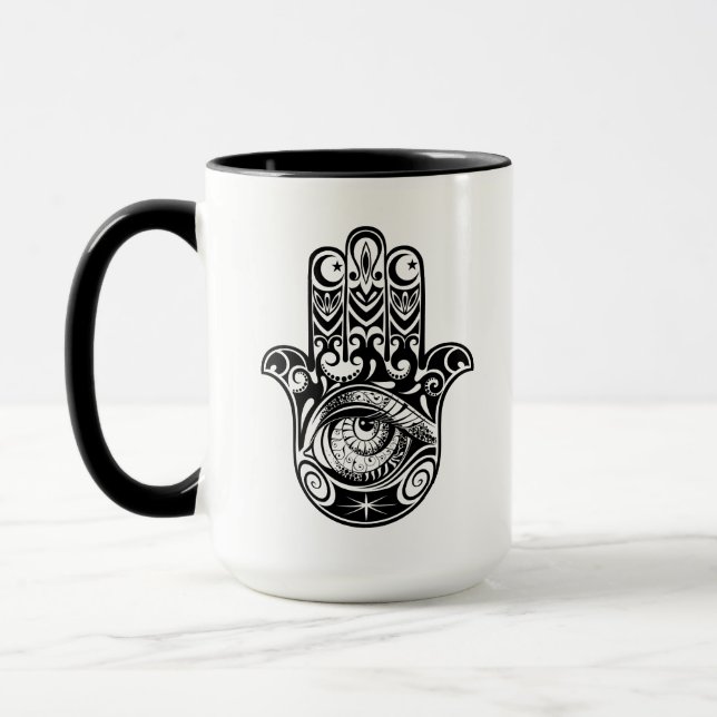 Caneca Mão Zendoodle de Hamsa (Esquerda)