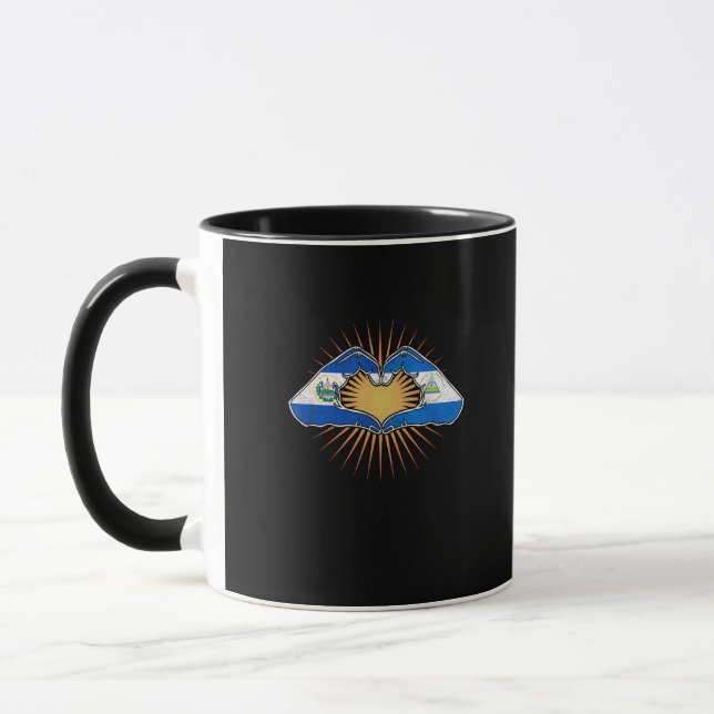Caneca Mãos Corações de El Salvador e Nicarágua (Esquerda)