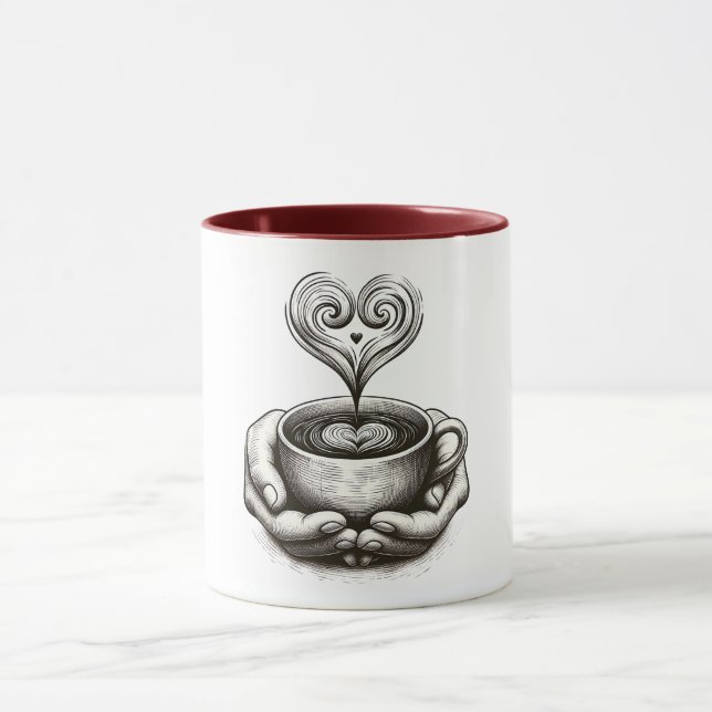 ☕ Caneca Mãos e Coração Aconchegantes ☕ (Centro)