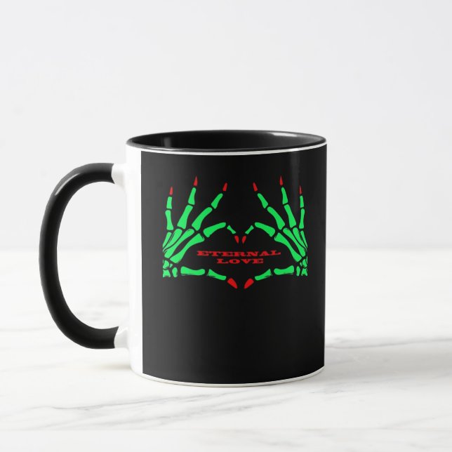 Caneca Mãos esqueléticas - Dia de as Bruxas engraçado (Esquerda)