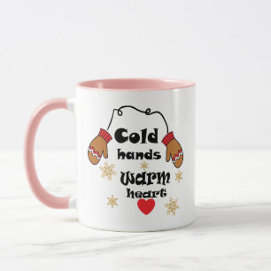 Caneca Mãos Frias de Inverno Coração Quente, Presente de 