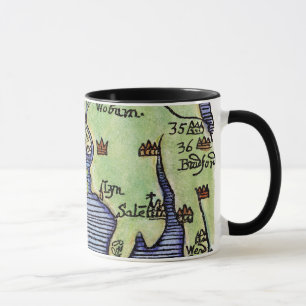 CANECA MAPA 1677 DE NOVA INGLATERRA