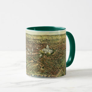 Caneca Mapa Antigo com Vista Panorâmica de Washington DC