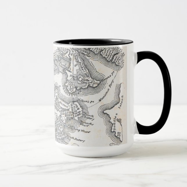 Caneca Mapa antigo de Boston | 1775-1776 (Direita)
