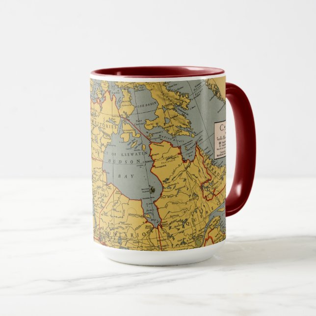 Caneca Mapa antigo do Canadá (Frente Esquerda)