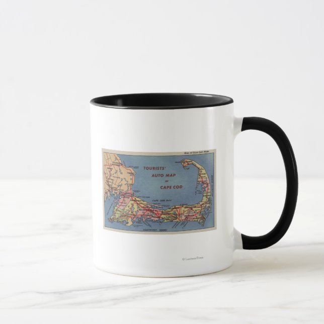 Caneca Mapa Automático de Turistas do Cabo Cod (Direita)