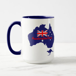 Caneca Mapa da Bandeira do Dia da Austrália