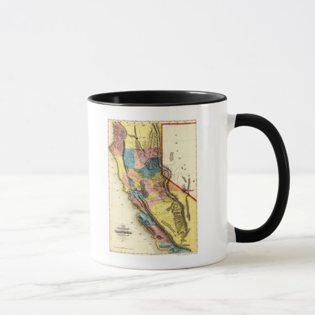 Caneca Mapa da CalifórniaPanorâmica (Direita)