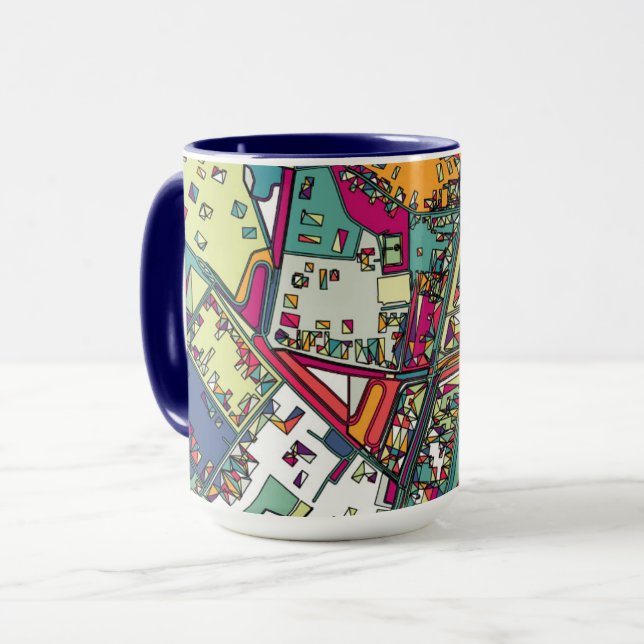 Caneca Mapa da cidade de Budapest, Hungria | (Frente Esquerda)