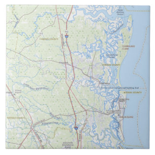 Caneca Mapa da Costa da Ilha Cumberland Geórgia