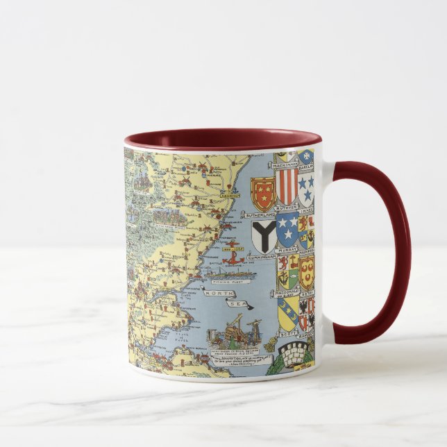 Caneca Mapa da Escócia Histórica (Direita)