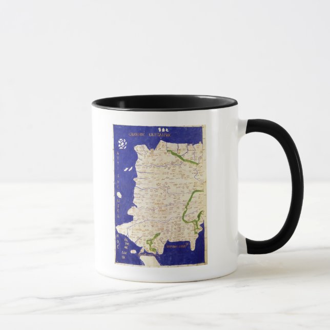 Caneca Mapa da espanha e do Portugal, 'de Geographia (Direita)