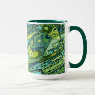 Caneca Mapa da estrutura da cidade de Amsterdão