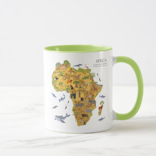 Caneca Mapa da flora & da fauna de África
