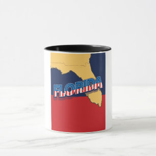 Caneca Mapa da Flórida estrelas e Listras