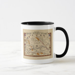 Caneca Mapa da história e do romance de Wyoming