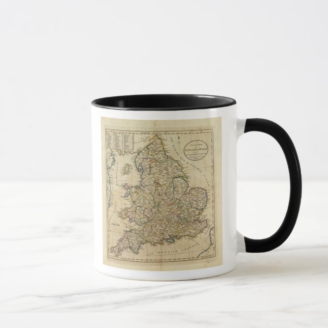 Caneca Mapa da Inglaterra e do País de Gales (Direita)