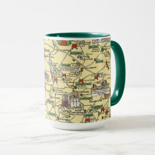 Caneca Mapa da Irlanda Histórica