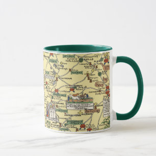 Caneca Mapa da Irlanda Histórica