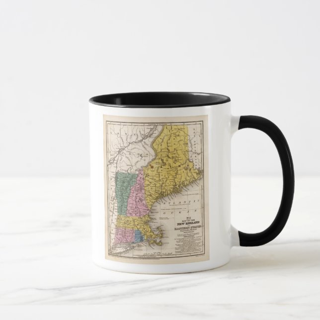 Caneca Mapa da Nova Inglaterra ou dos Estados do Leste (Direita)