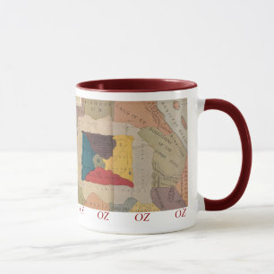 Caneca Mapa da onça e países e desertos circunvizinhos