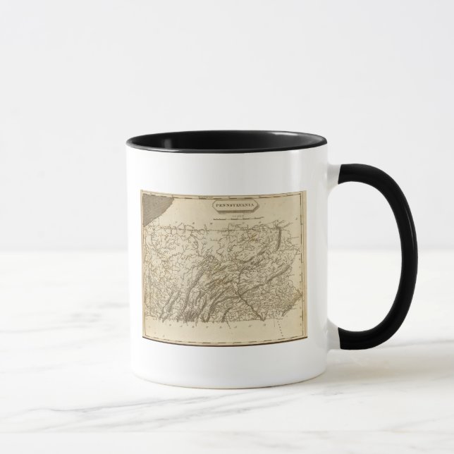 Caneca Mapa da Pensilvânia por Arrowsmith (Direita)